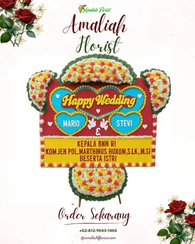 Karangan Papan Bunga Pernikahan di Bulogading